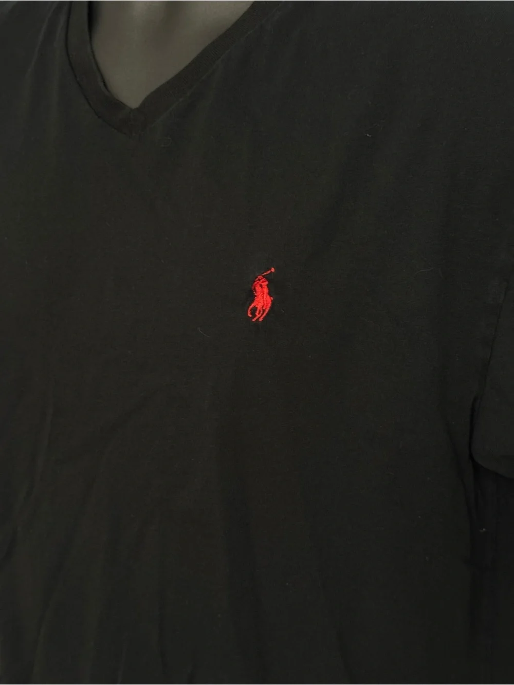 Polo Ralph Lauren Black V Neck Men’s Tee Shirt Size Medium